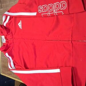 Adidas Red and White Track Jacket 3t